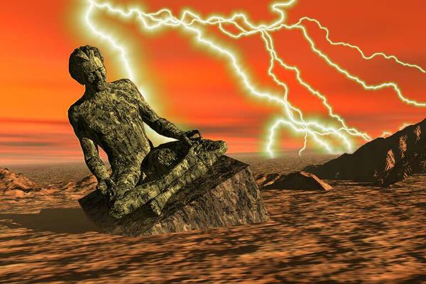 Statue with lightening
