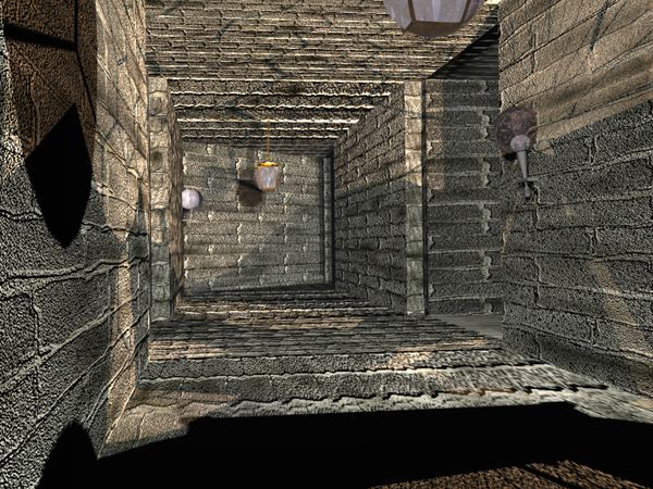 Corridor with lights off