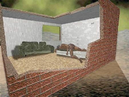 Homeless man in abandoned building