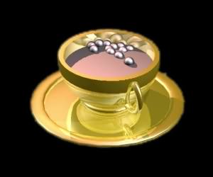 Gold cup with bubbles