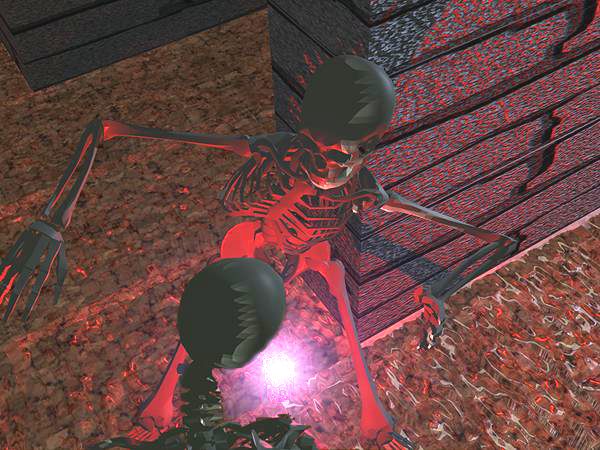 Red Skeletons with glowing crystal